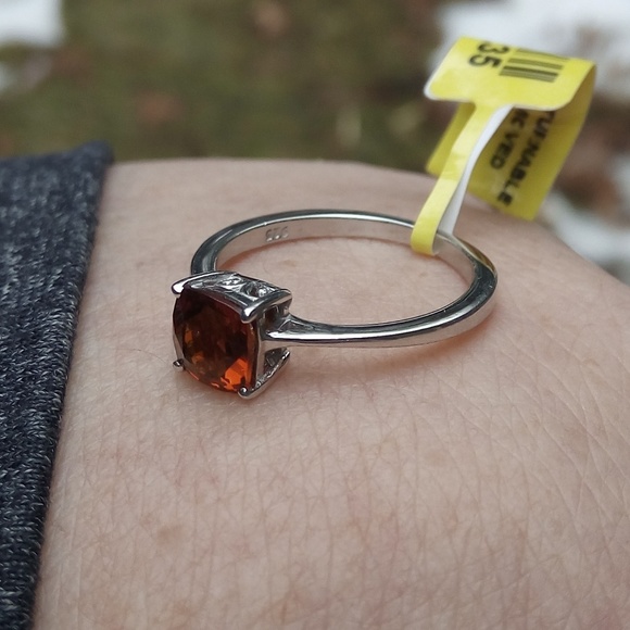 Red Citrine Solitaire - Picture 2 of 2